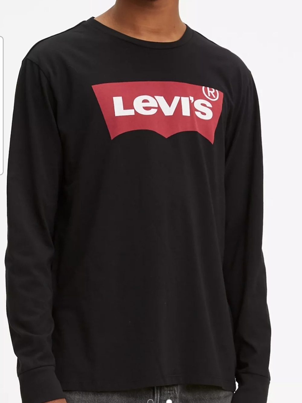Levi's Men's Black Long-Sleeve Logo Tee